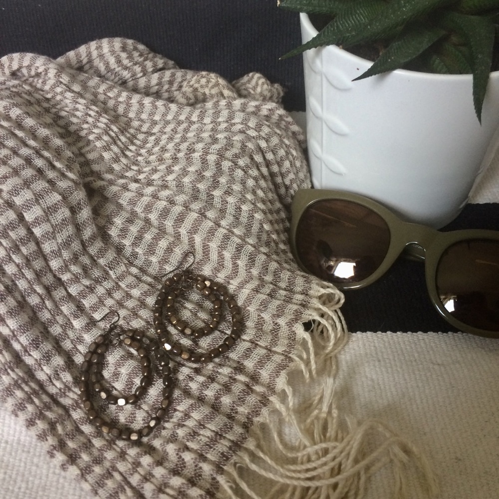 Bronze Beaded Statement Earrings